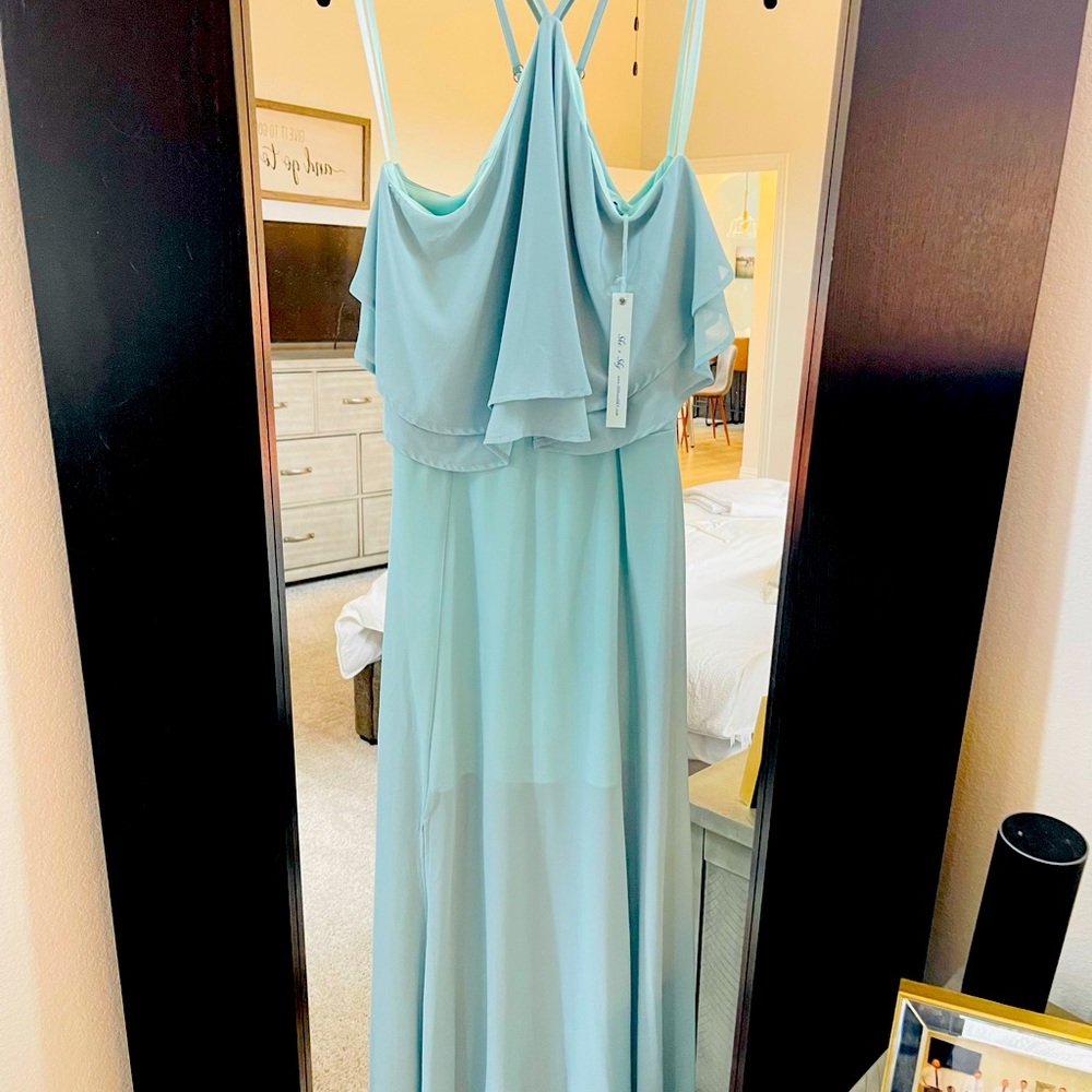 NWT She + Sky light blue formal dress
